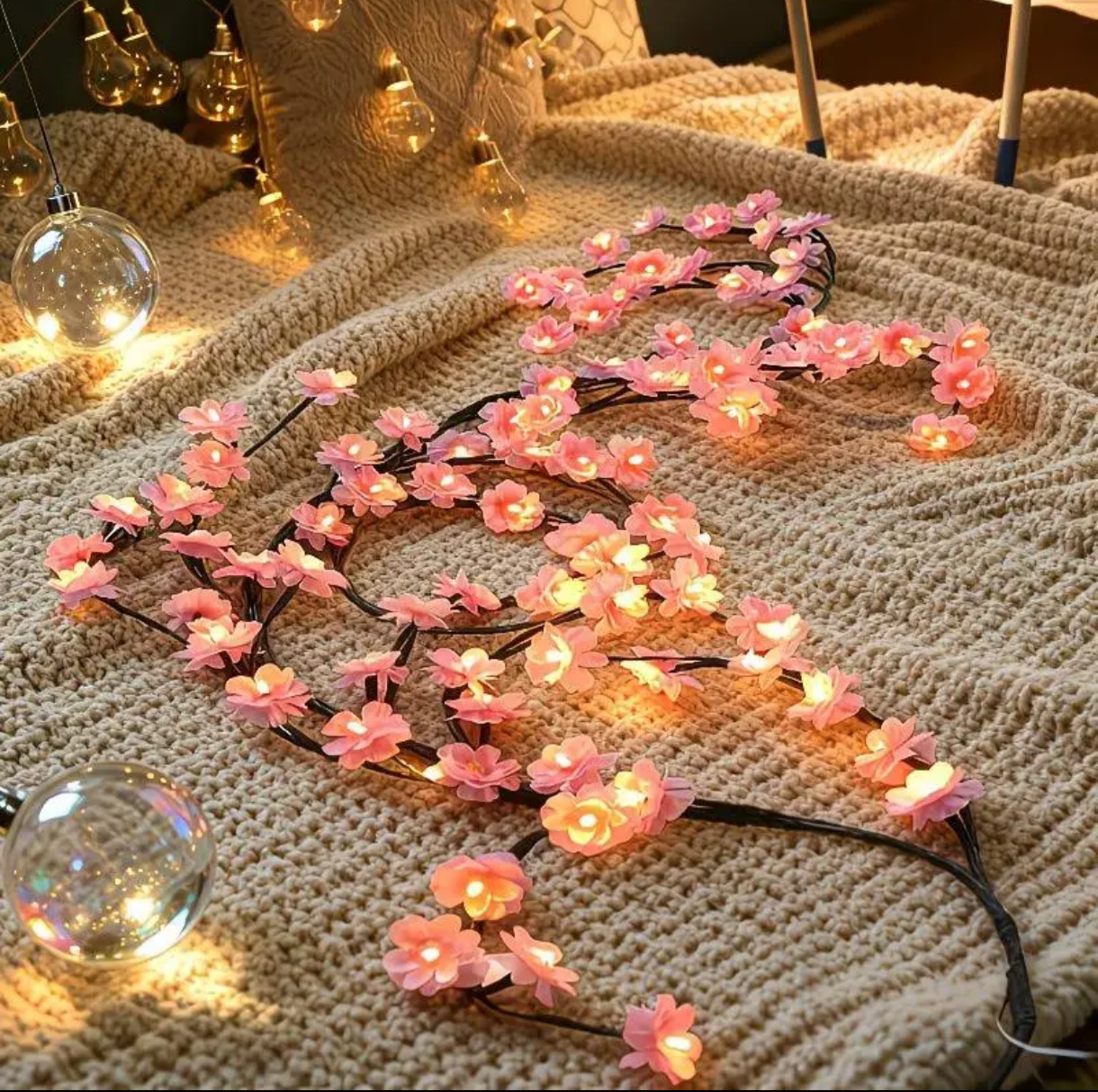 Cherry Blossom LED Vine String Lights