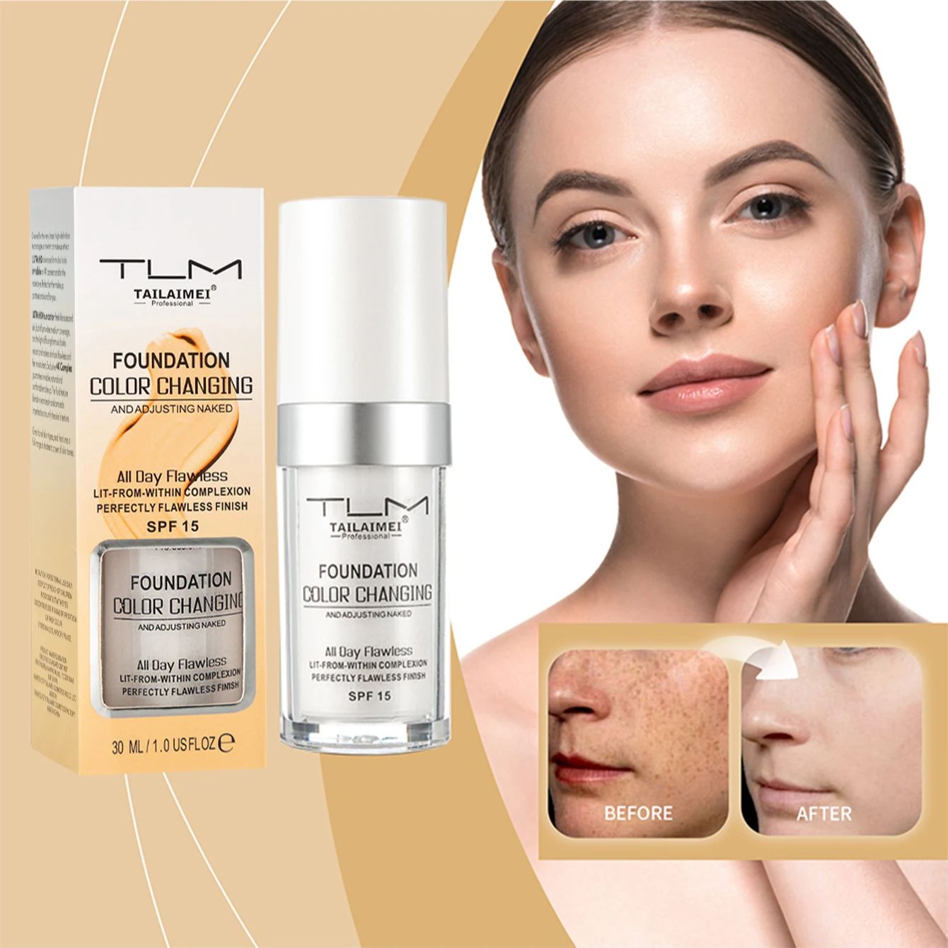 Color-Changing Liquid Foundation Sunscreen